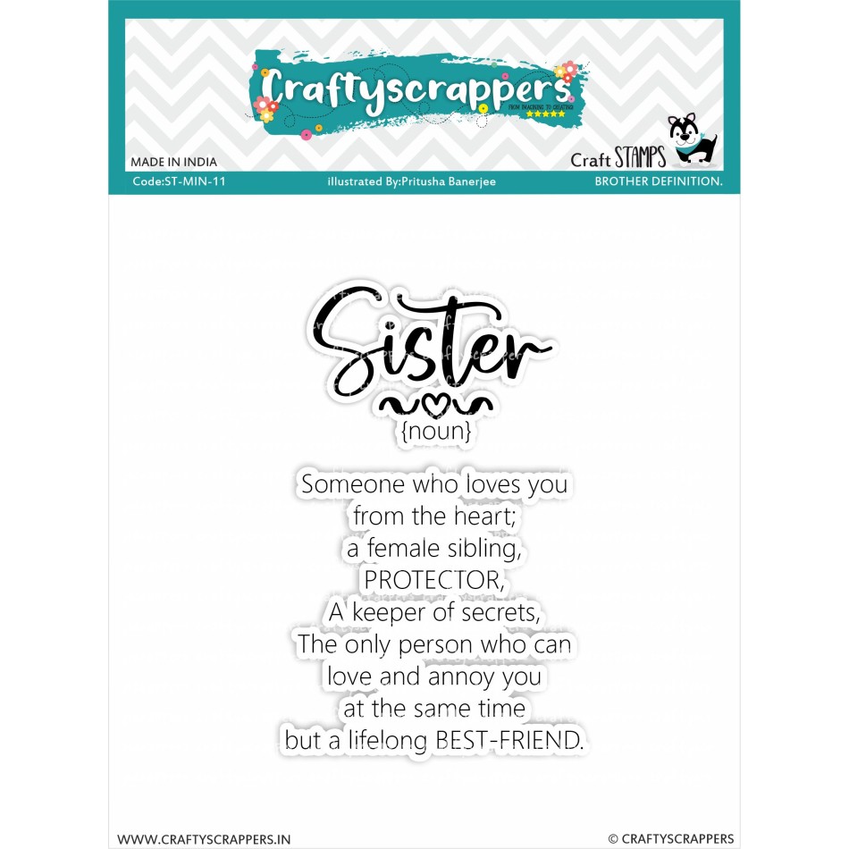 Craftyscrappers Mini Stamps- SISTER DEFINITION