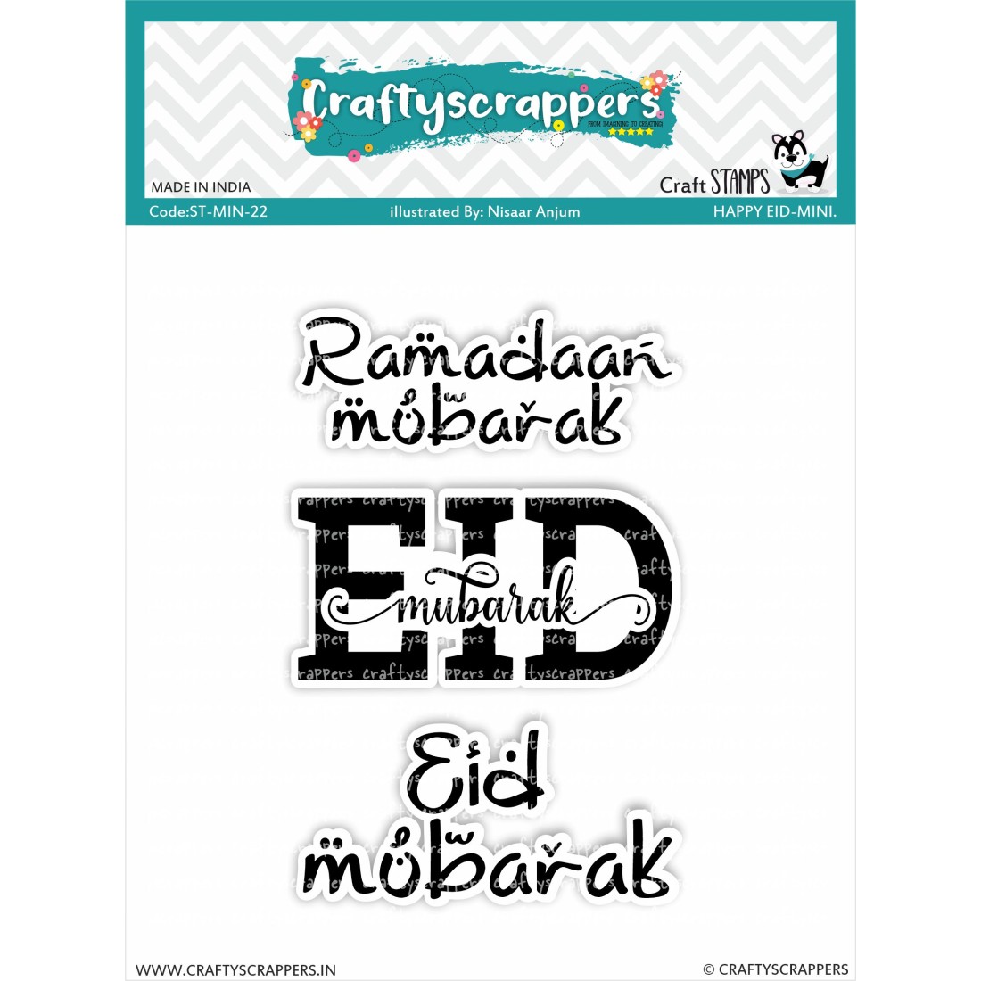 Craftyscrappers Mini Stamps- HAPPY EID