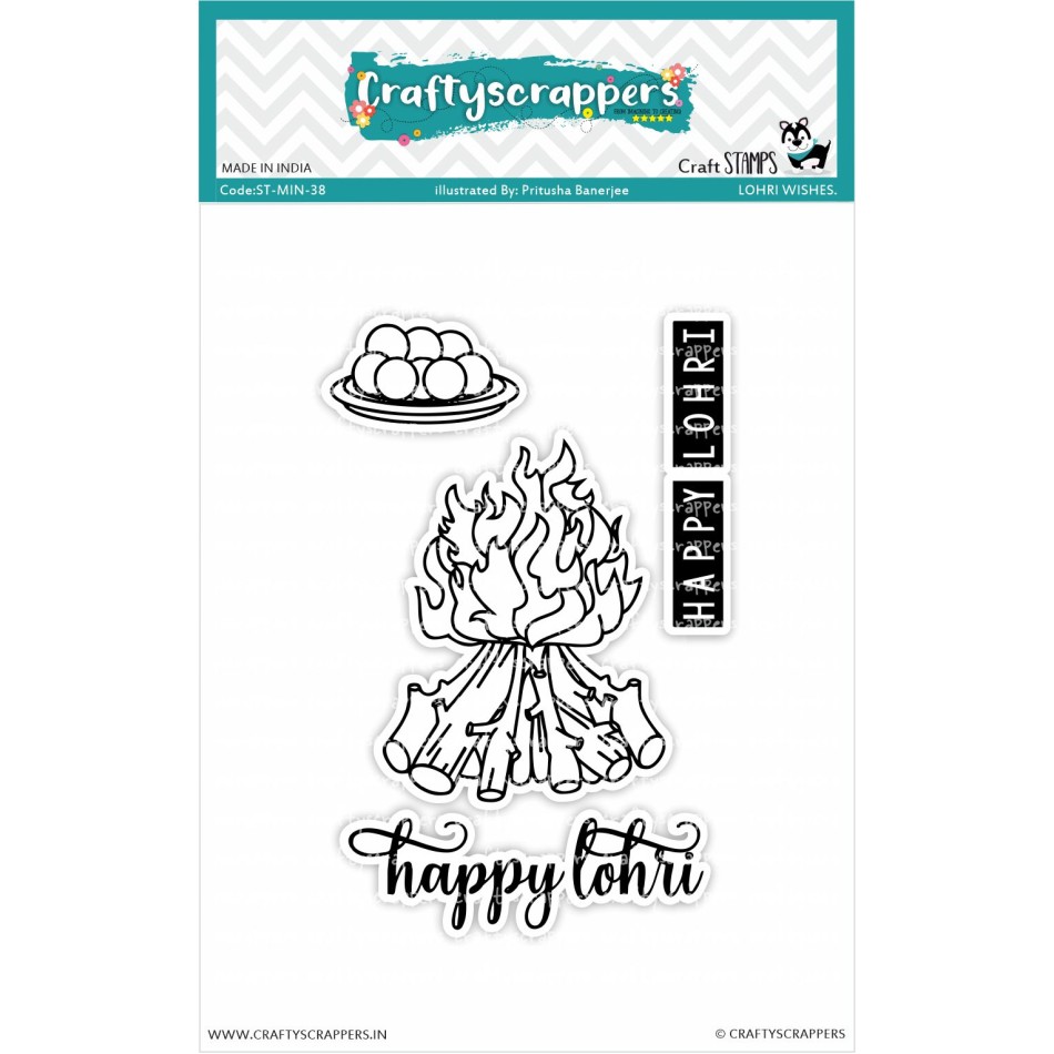 Craftyscrappers Mini Stamps- LOHRI WISHES