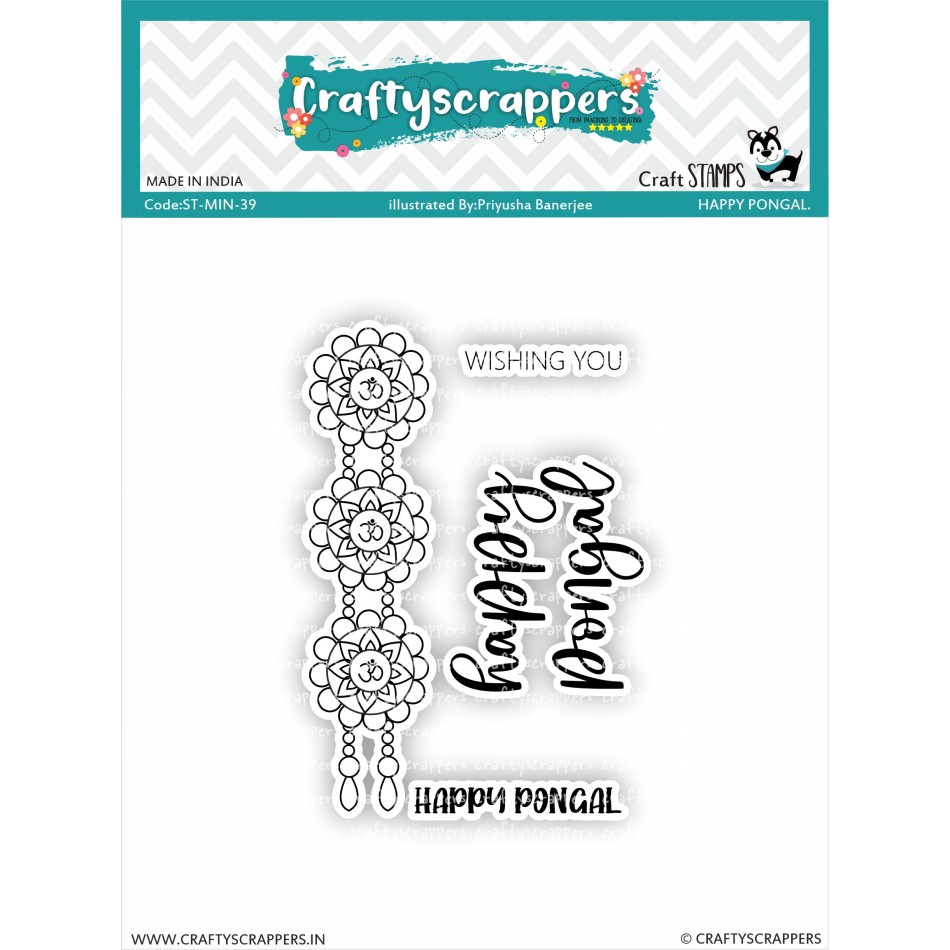 Craftyscrappers Mini Stamps- HAPPY PONGAL