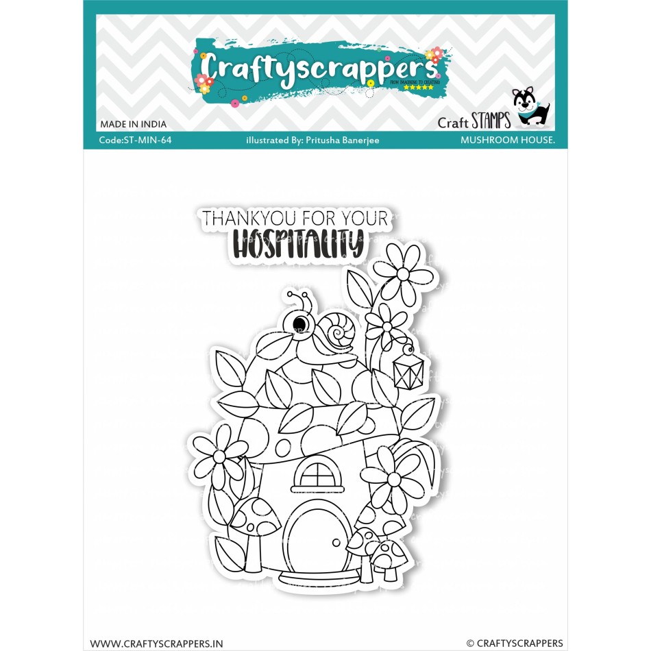 Craftyscrappers Mini Stamps- MUSHROOM HOUSE
