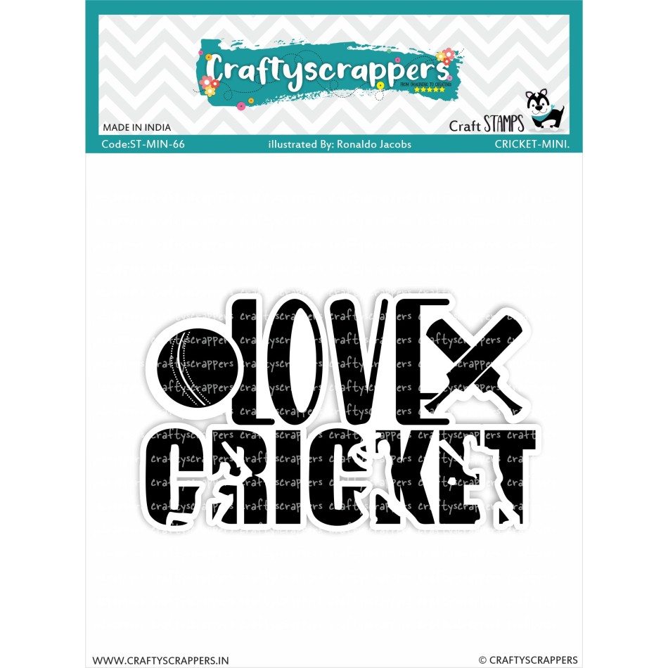 Craftyscrappers Mini Stamps- CRICKET MINI