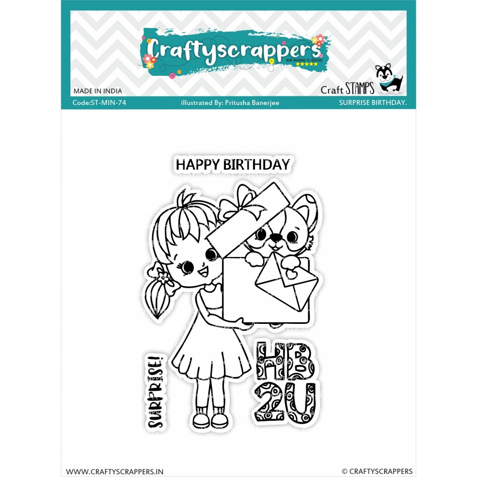 Craftyscrappers Mini Stamps- SURPRISE BIRTHDAY-MINI