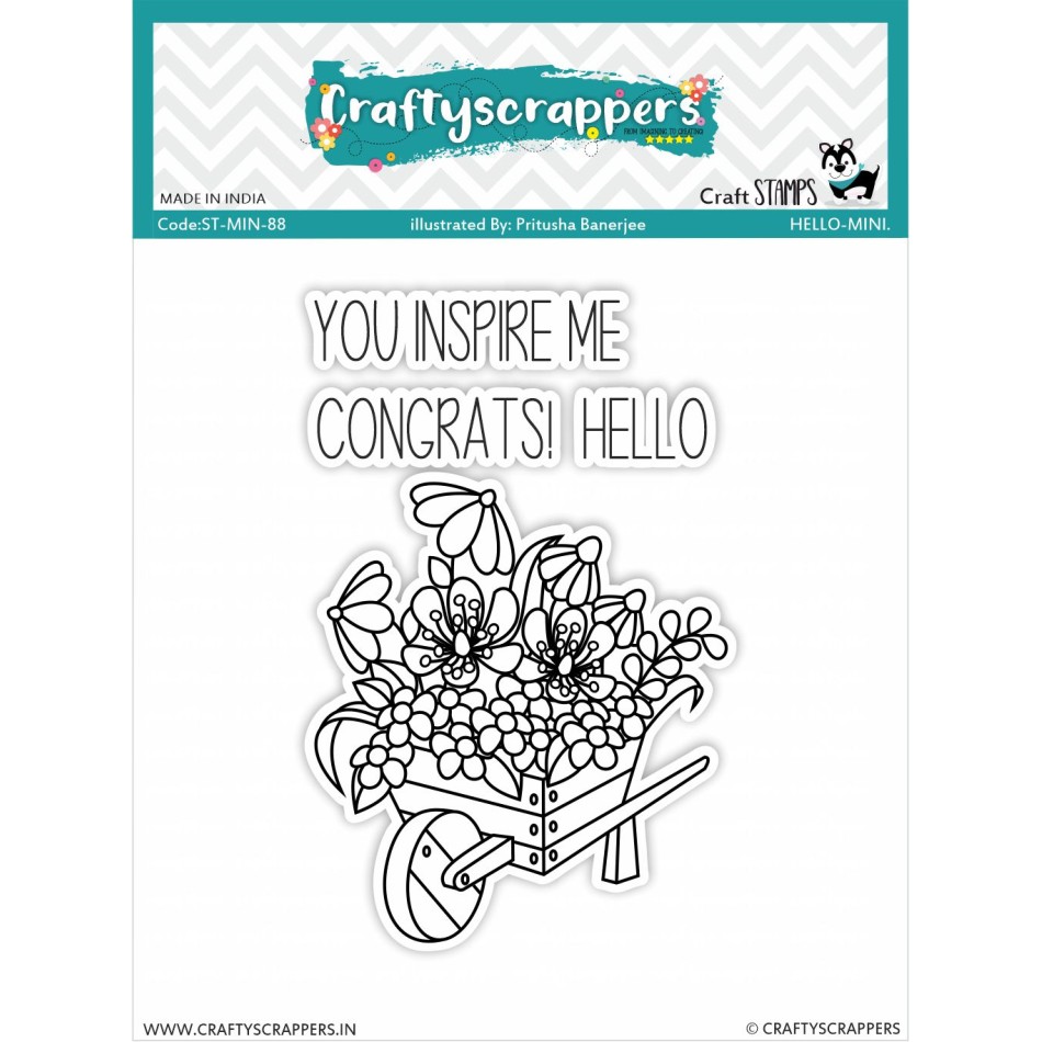 Craftyscrappers Mini Stamps- Hello-Mini