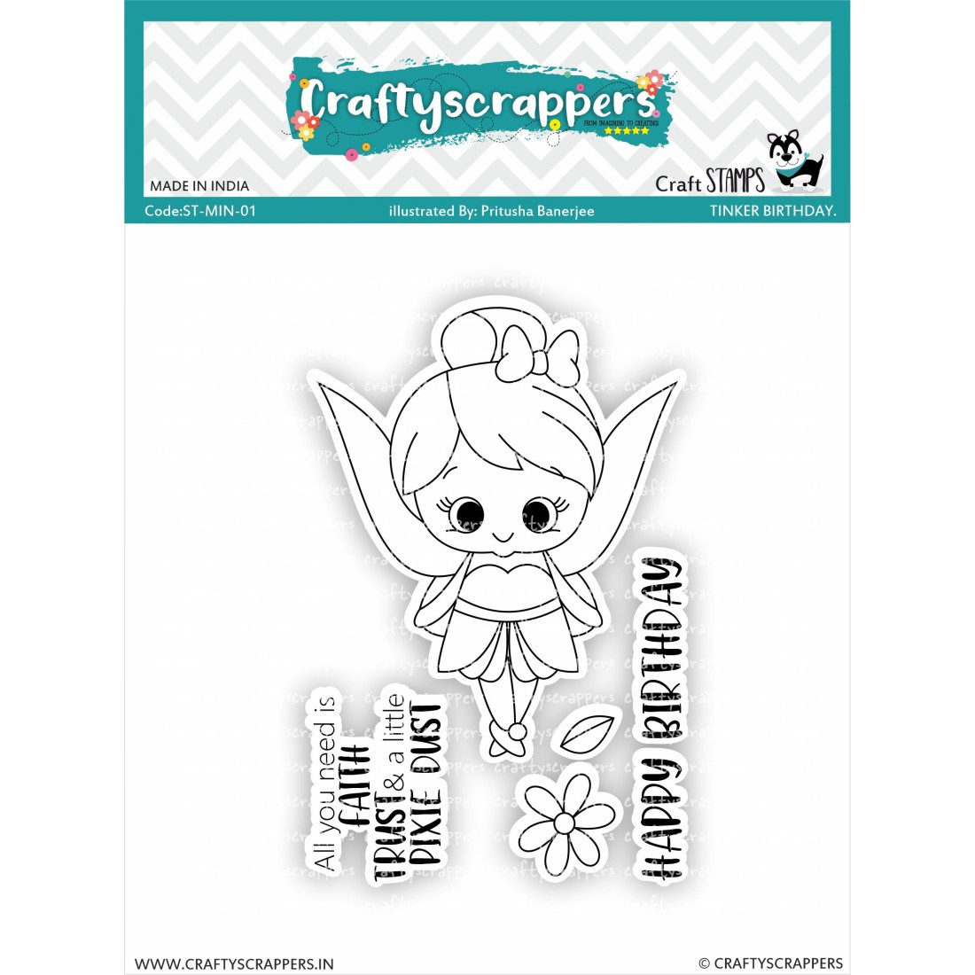 Craftyscrappers Mini Stamps- TINKER BIRTHDAY