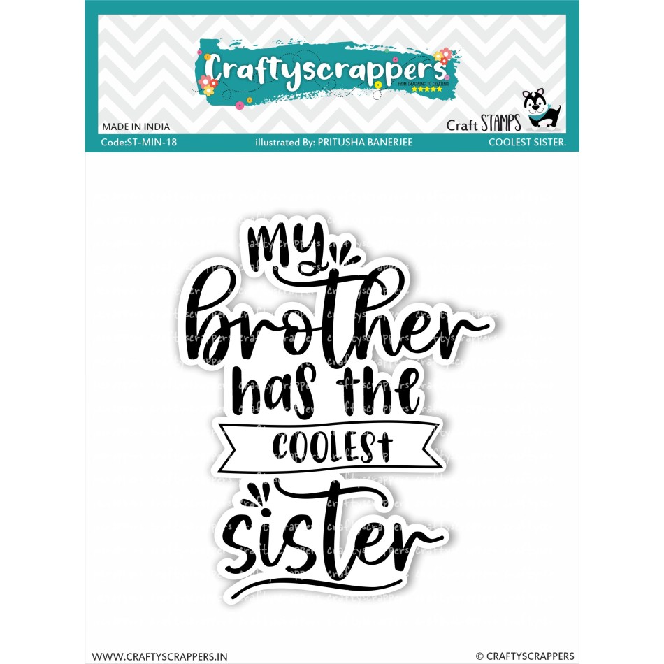 Craftyscrappers Mini Stamps- COOLEST SISTER