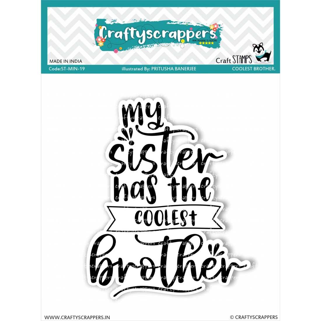 Craftyscrappers Mini Stamps- COOLEST BROTHER