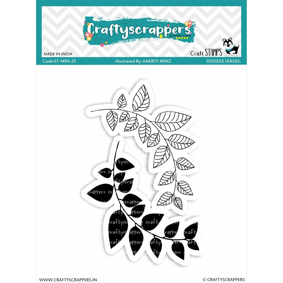 Craftyscrappers Mini Stamps- DOODLE LEAVES