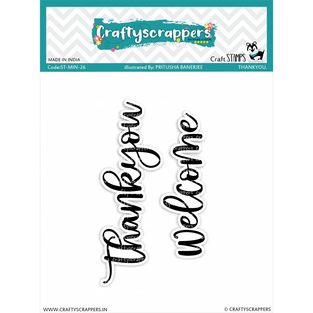 Craftyscrappers Mini Stamps- THANKYOU