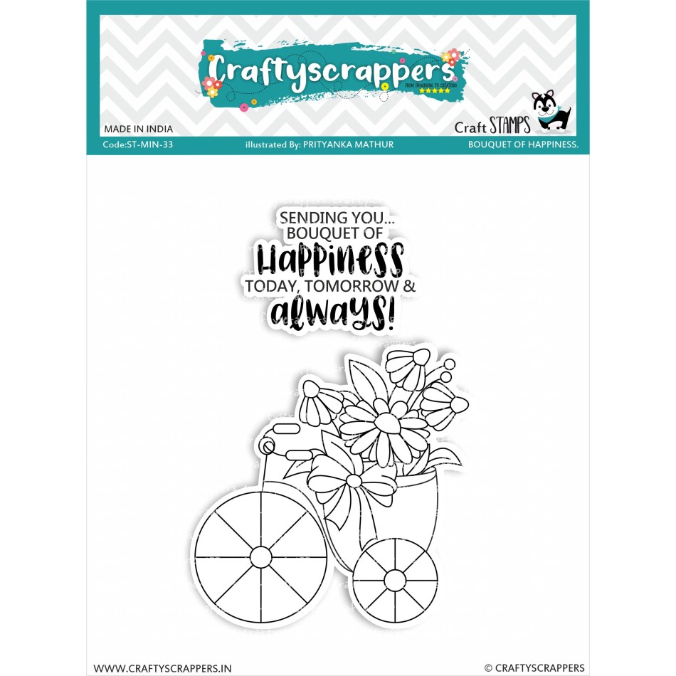 Craftyscrappers Mini Stamps- BOUQUET OF HAPPINESS