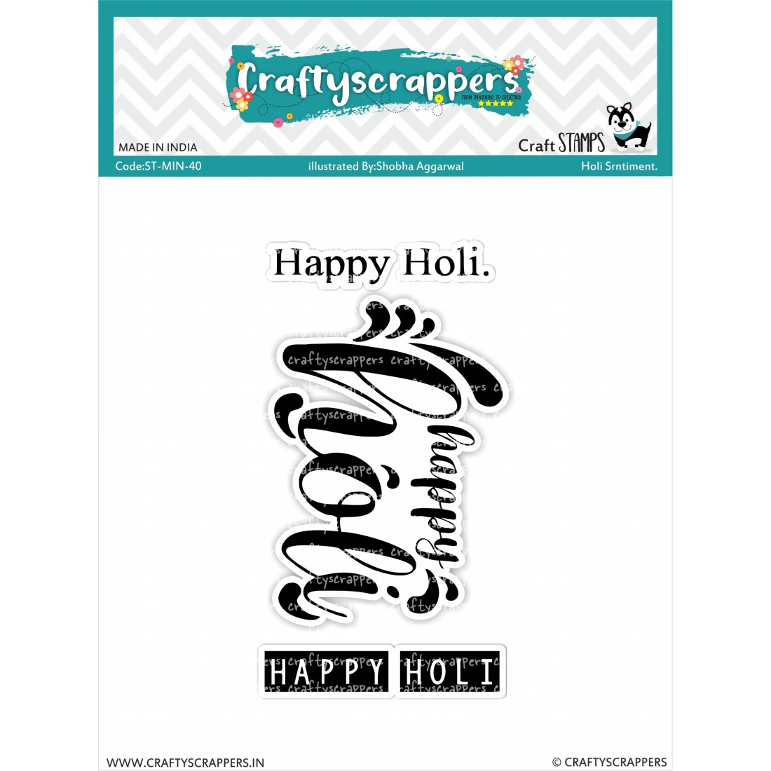 Craftyscrappers Mini Stamps- HOLI SENTIMENT