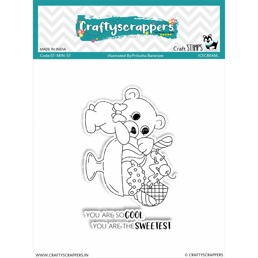 Craftyscrappers Mini Stamps- ICECREAM