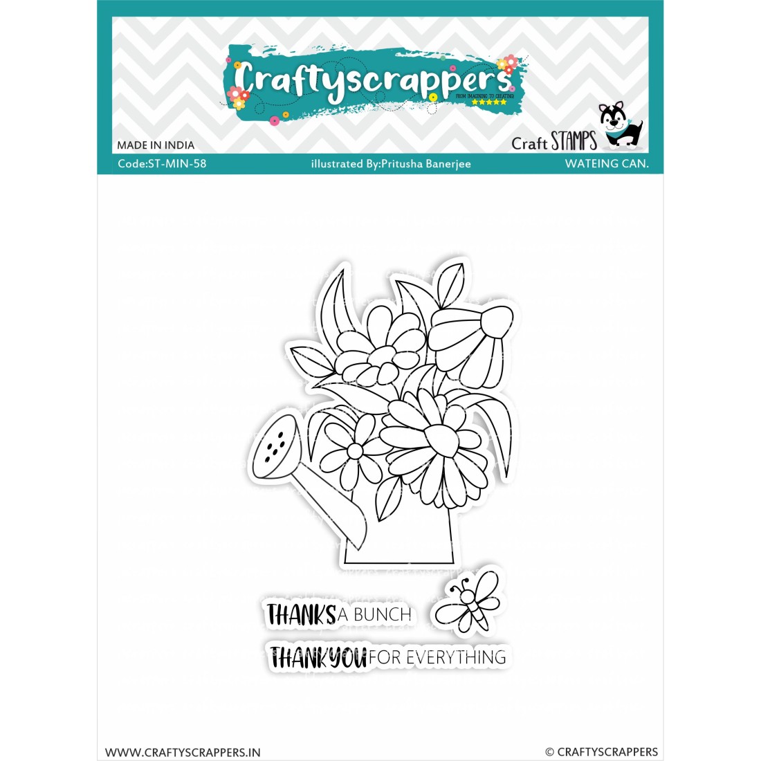 Craftyscrappers Mini Stamps- WATERING CAN