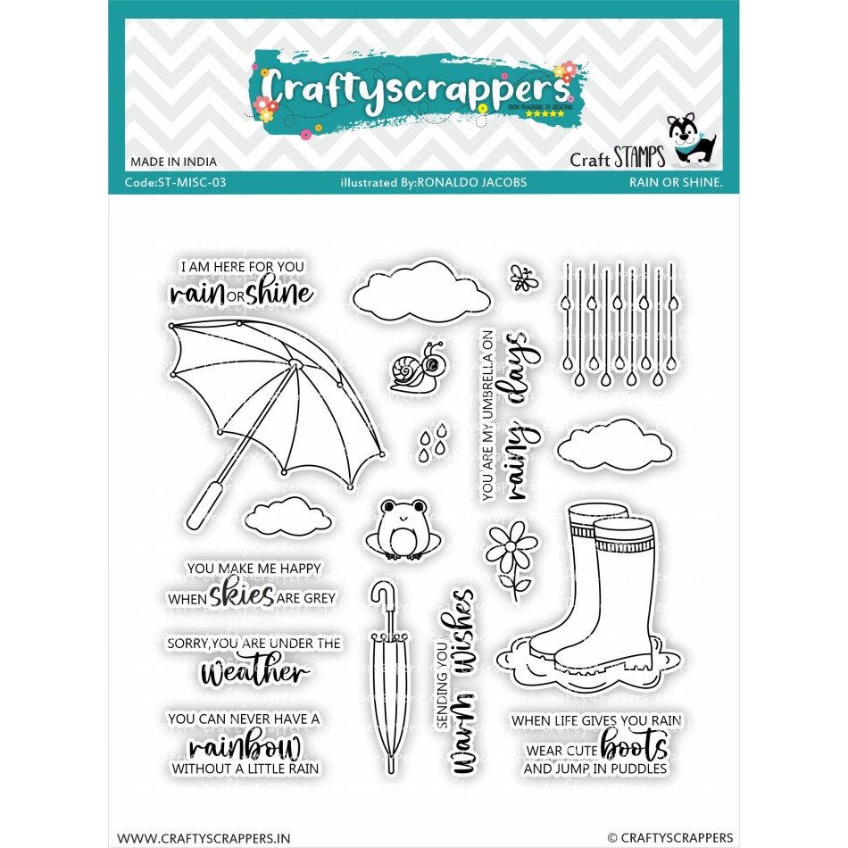Craftyscrappers Stamps- RAIN OR SHINE