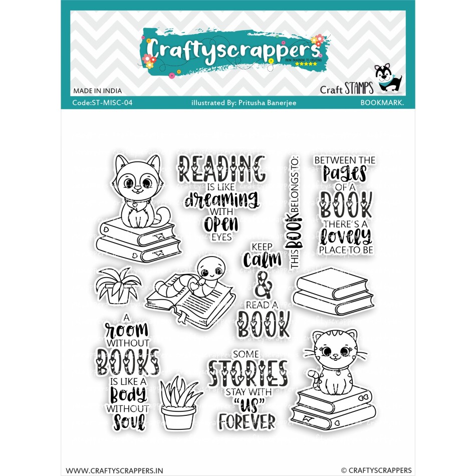 Craftyscrappers Stamps- BOOKMARK
