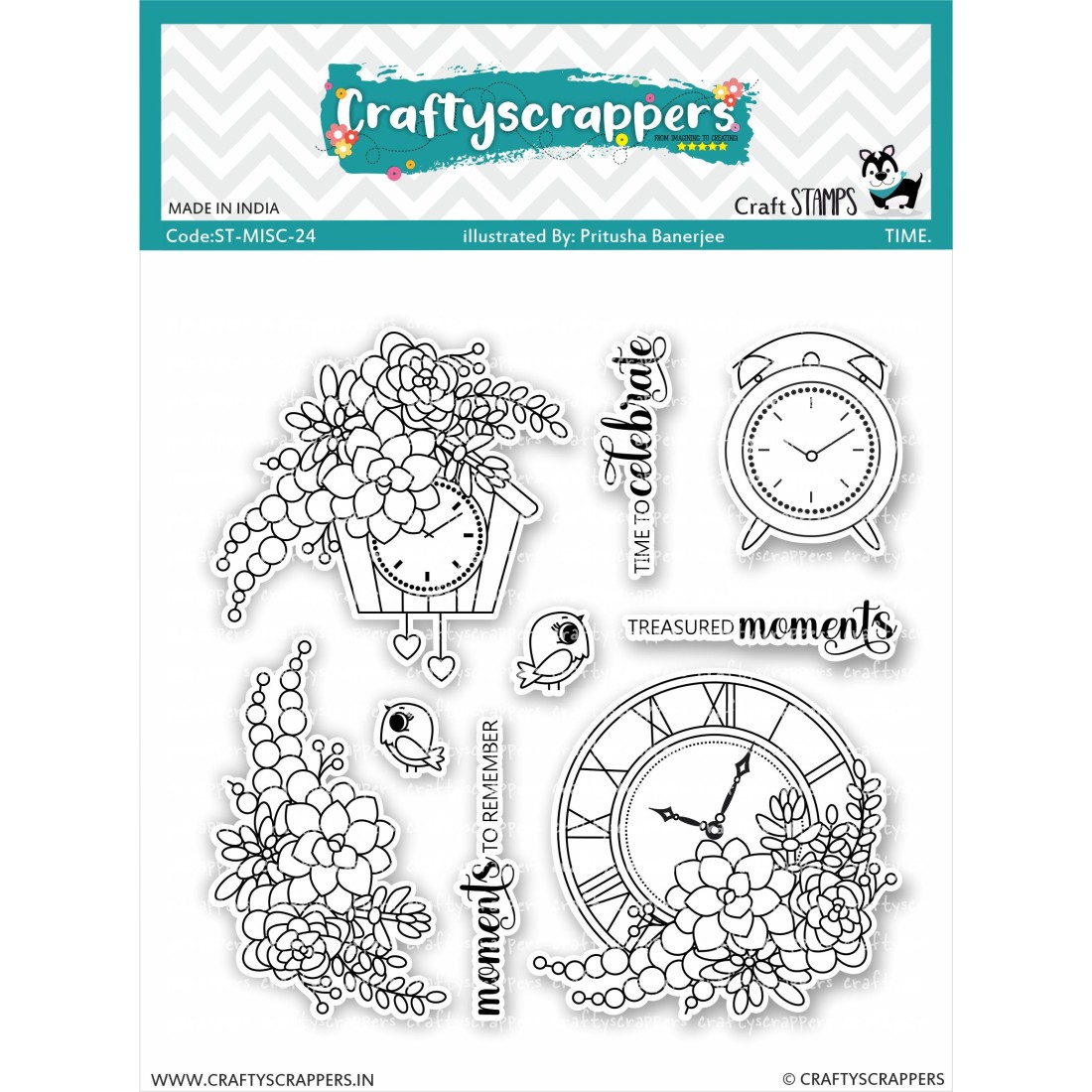 Craftyscrappers Stamps- TIME