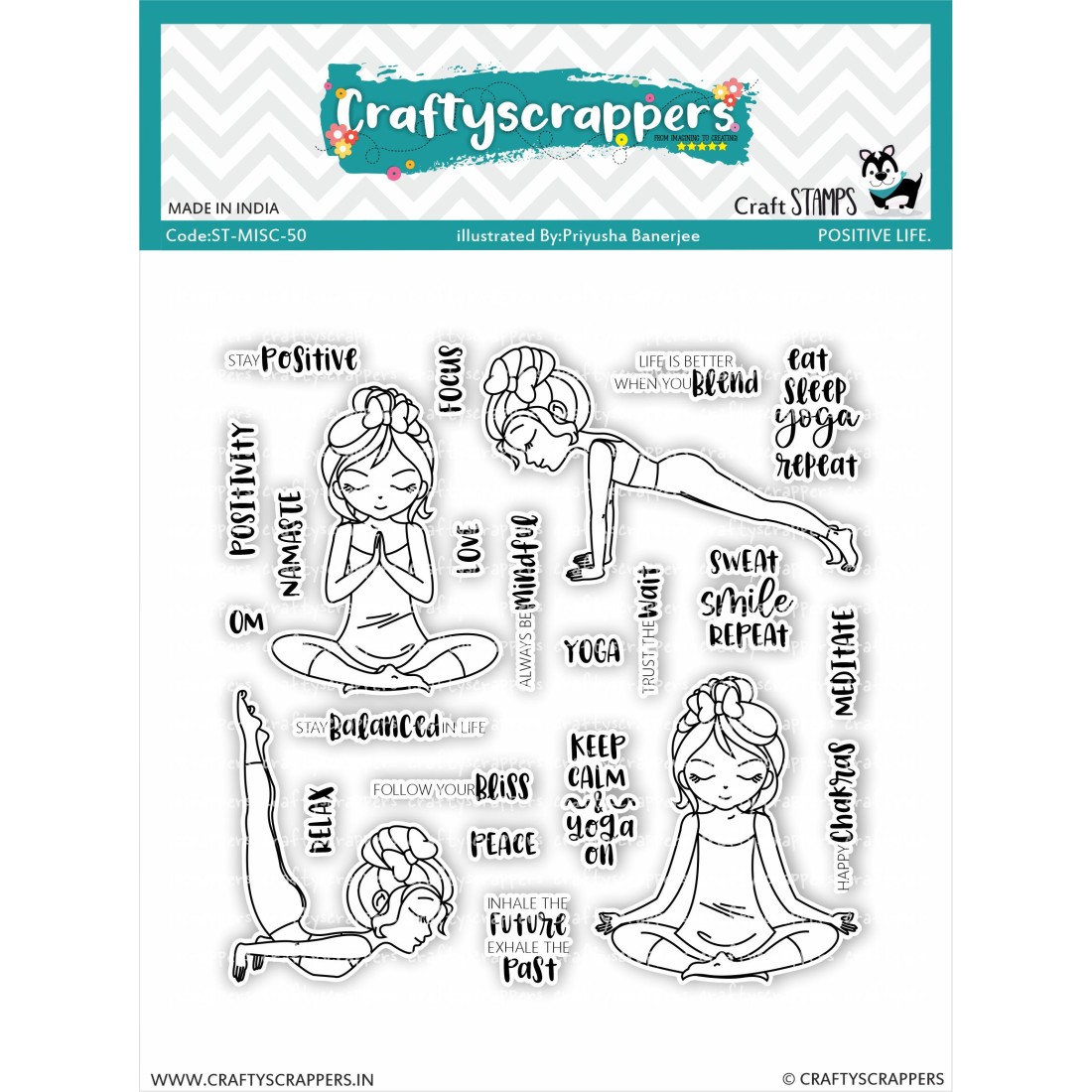 Craftyscrappers Stamps- POSITIVE LIFE