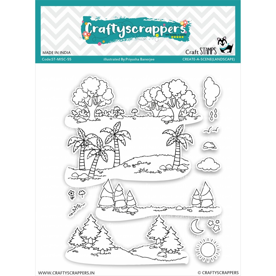 Craftyscrappers Stamps- CREATE-A-SCENE(LANDSCAPE)