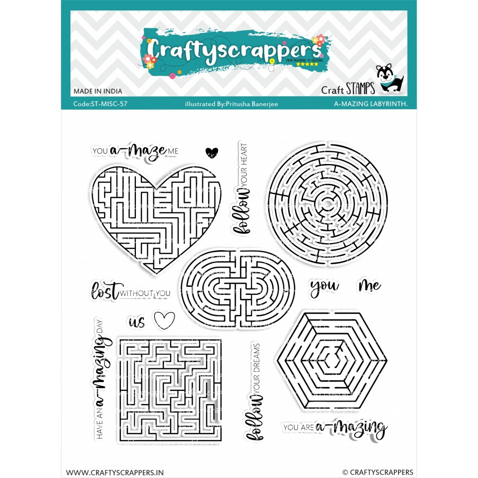 Craftyscrappers Stamps- AMAZING LABYRINTH