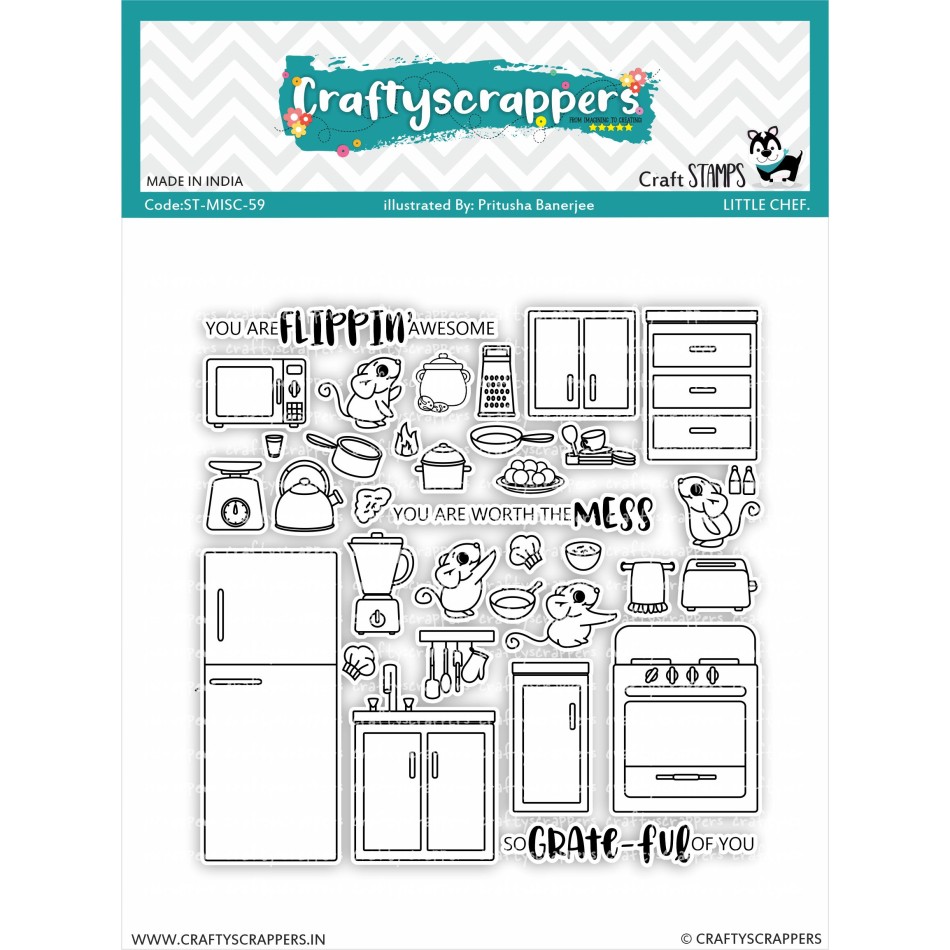 Craftyscrappers Stamps- LITTLE CHEF