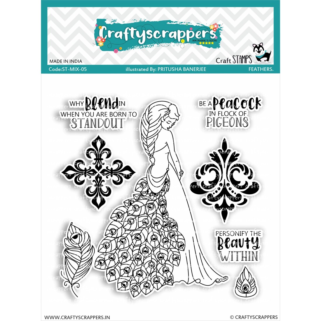 Craftyscrappers Stamps- FEATHERS