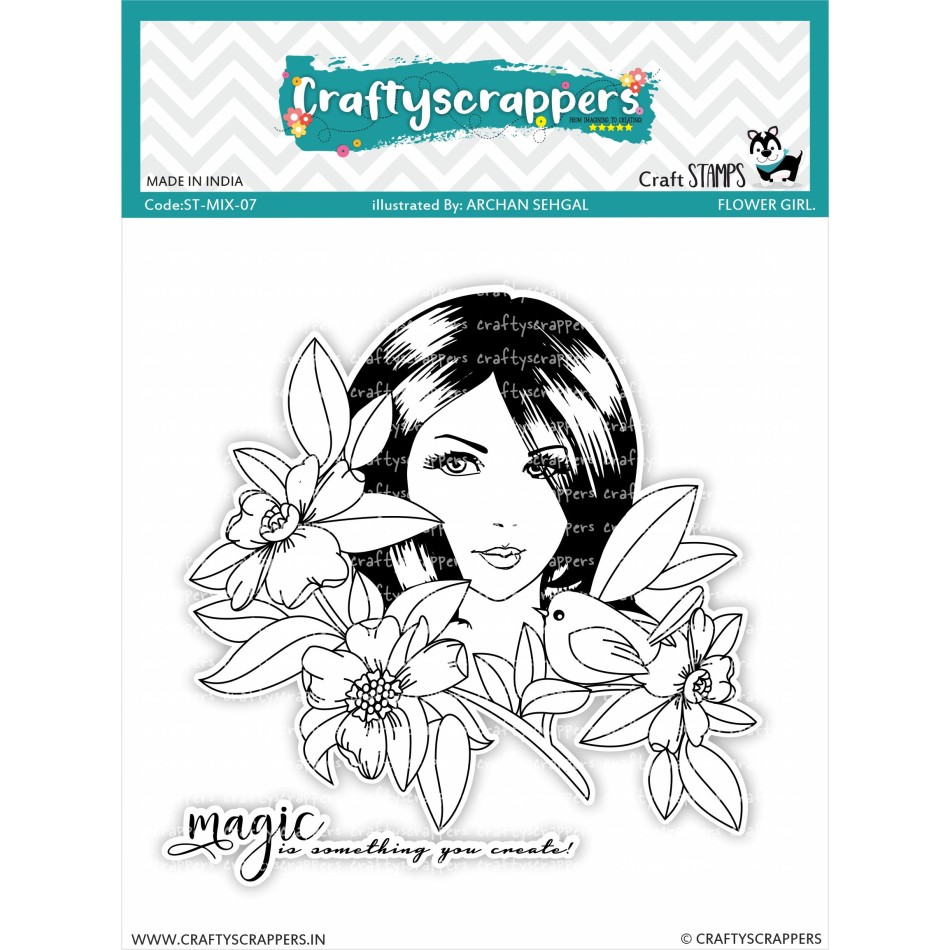 Craftyscrappers Stamps- FLOWER GIRL