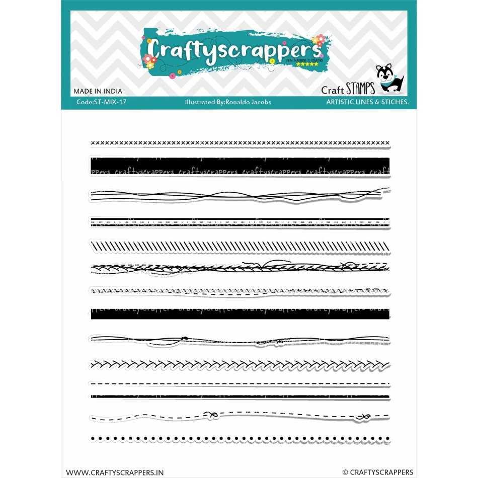 Craftyscrappers Stamps- ARTISTIC LINES AND STITCHES