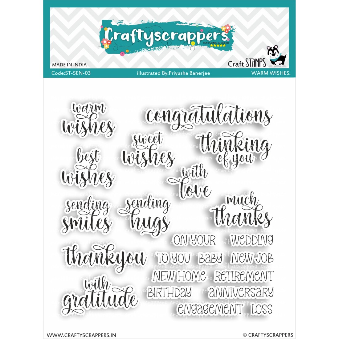 Craftyscrappers Stamps- WARM WISHES