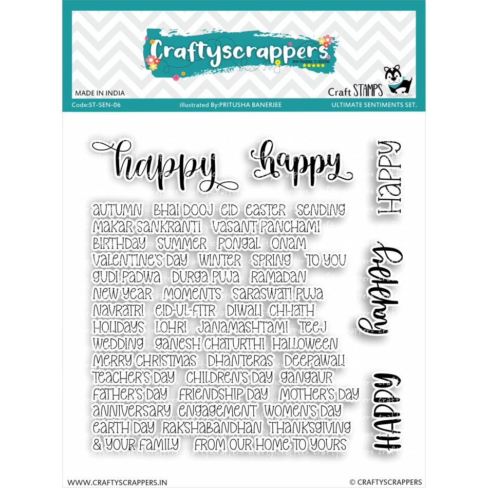 Craftyscrappers Stamps- ULTIMATE SENTIMENT SET