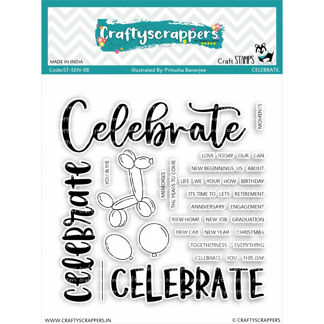 Craftyscrappers Stamps- CELEBRATE