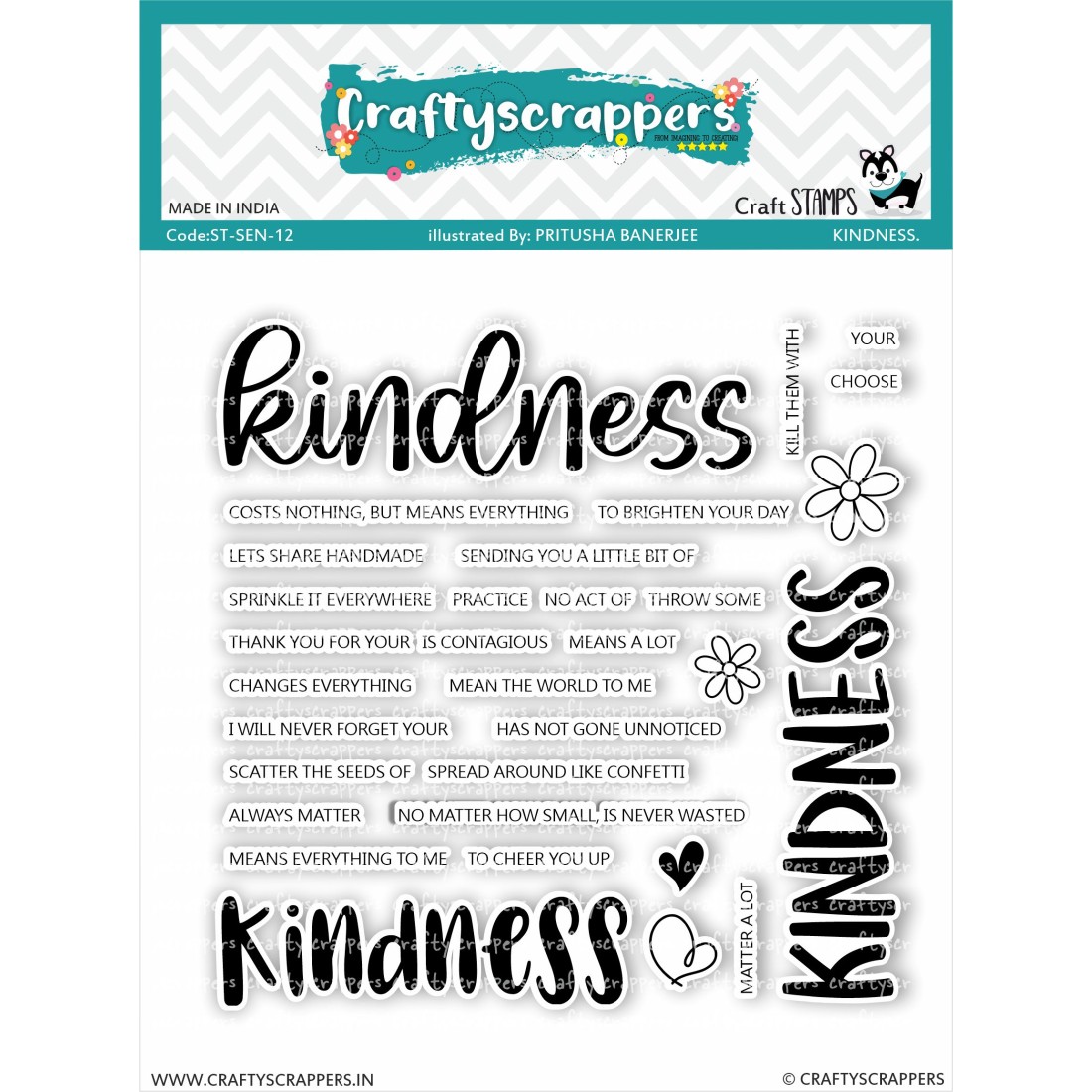 Craftyscrappers Stamps- KINDNESS