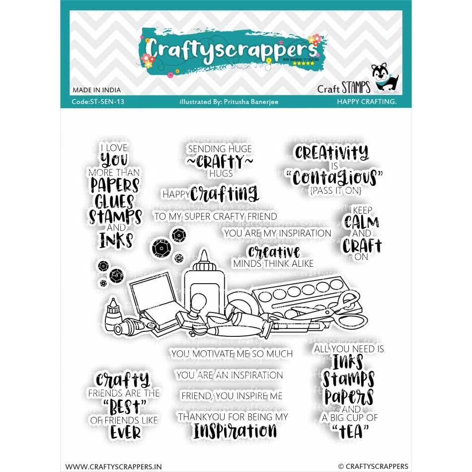 Craftyscrappers Stamps- HAPPY CRAFTING
