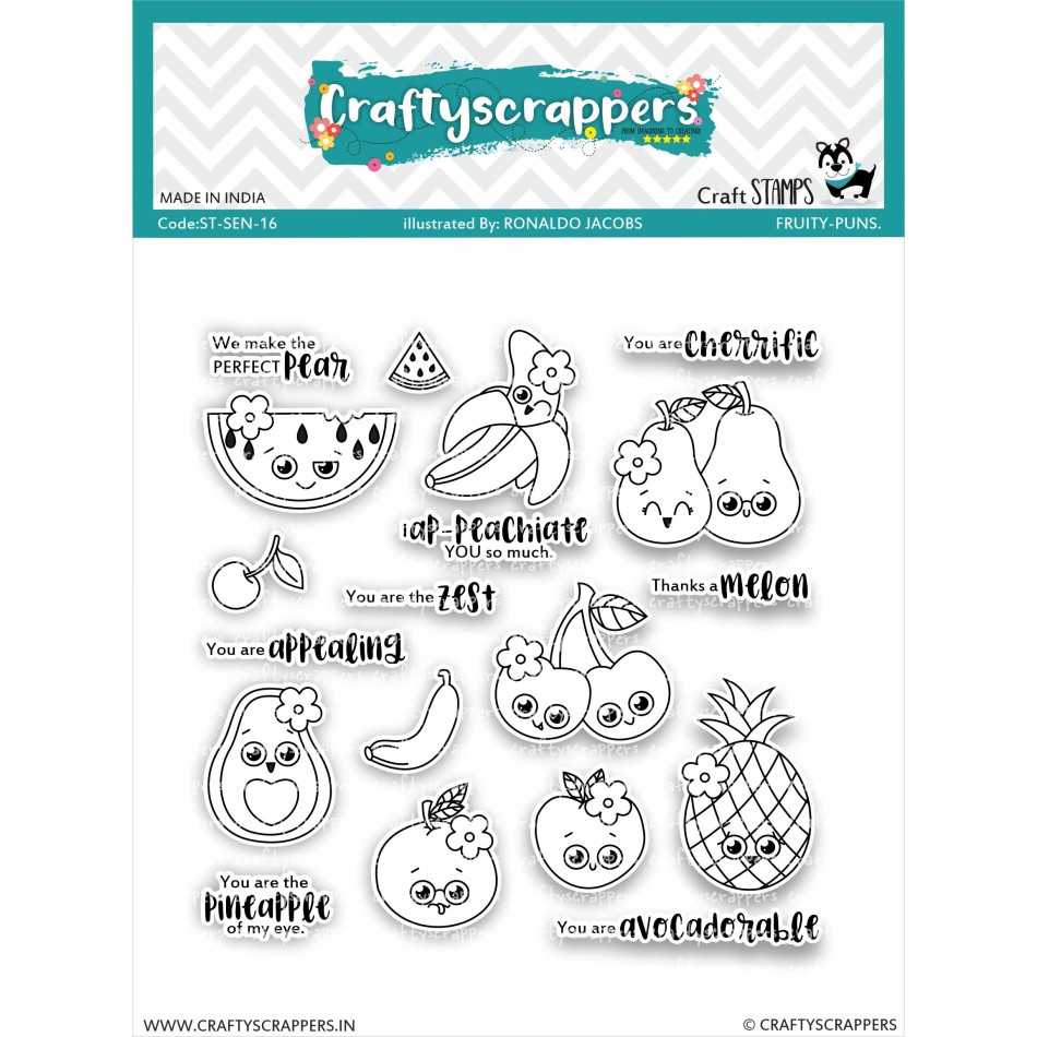 Craftyscrappers Stamps- FRUITY PUNS