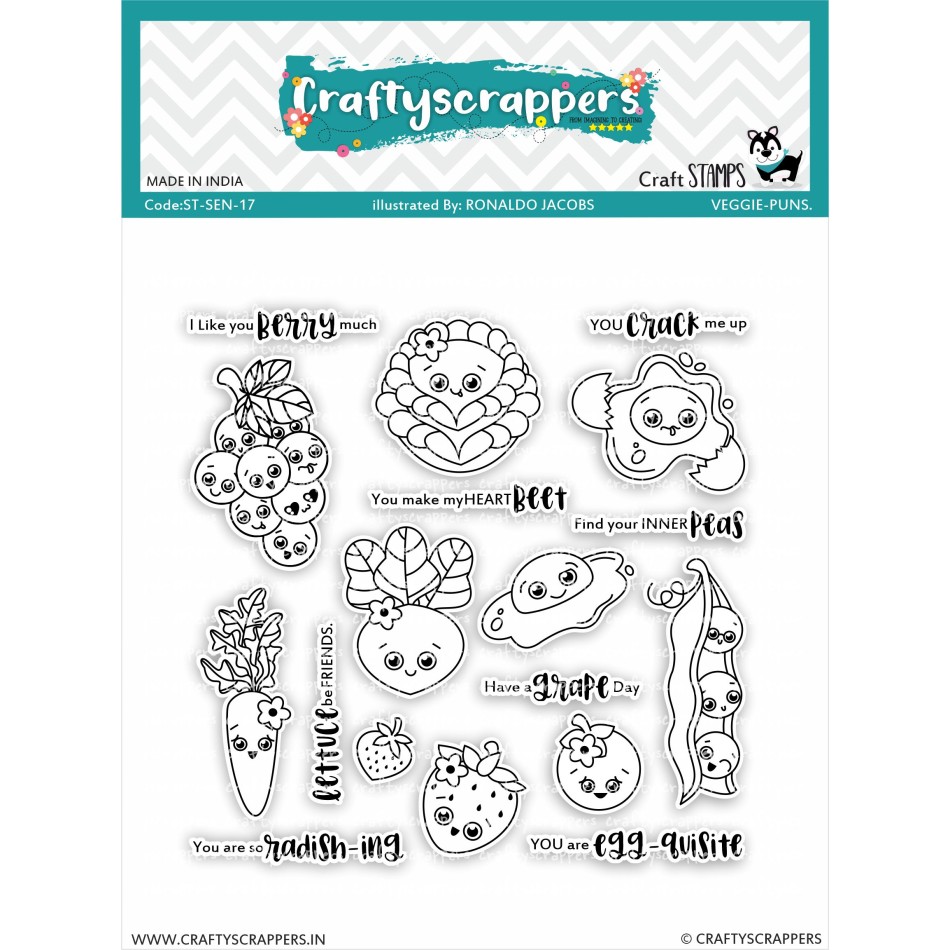 Craftyscrappers Stamps- VEGGIE PUNS