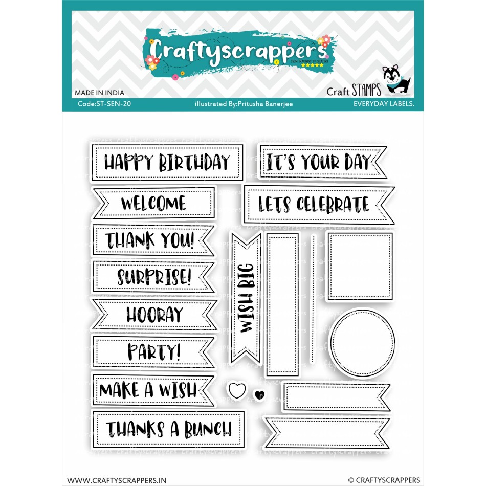 Craftyscrappers Stamps- EVERYDAY LABELS