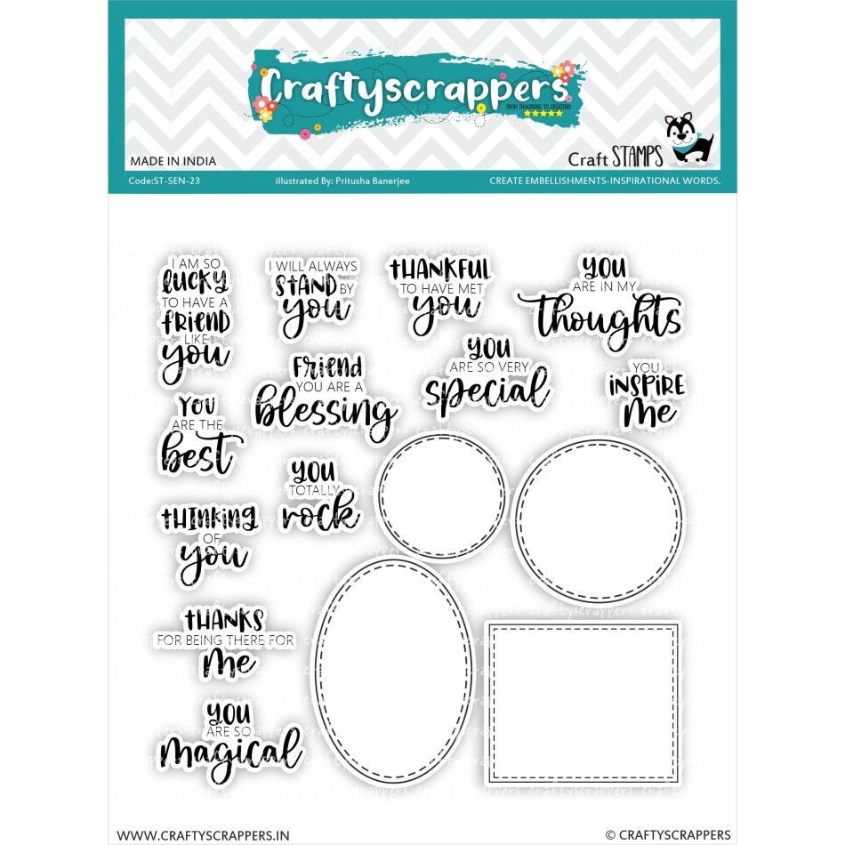 Craftyscrappers Stamps- CREATE EMBELLISHMENTS(INSPIRATIONAL WORDS)