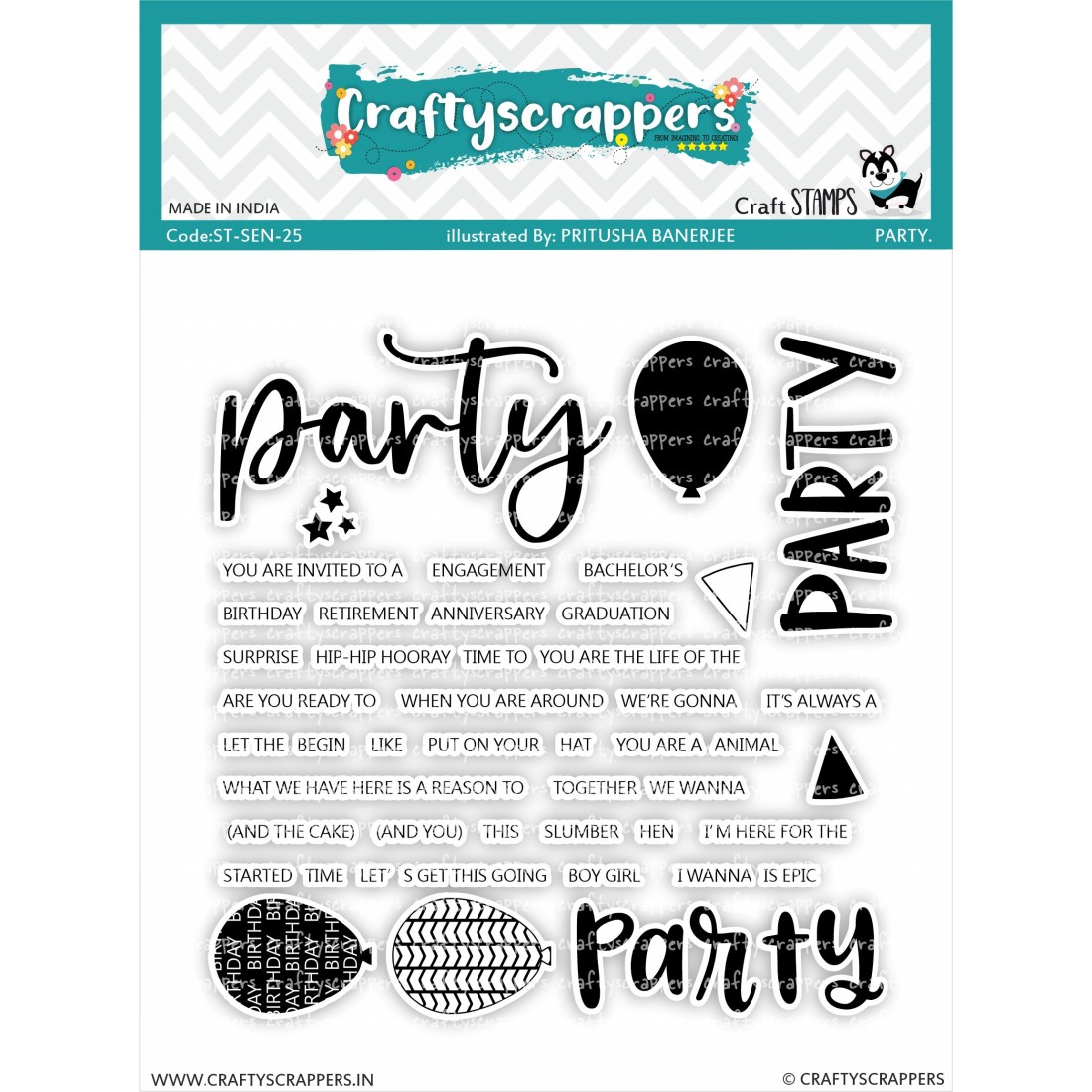 Craftyscrappers Stamps- PARTY