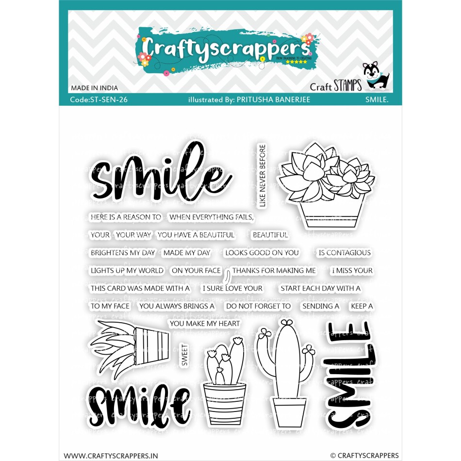 Craftyscrappers Stamps- SMILE