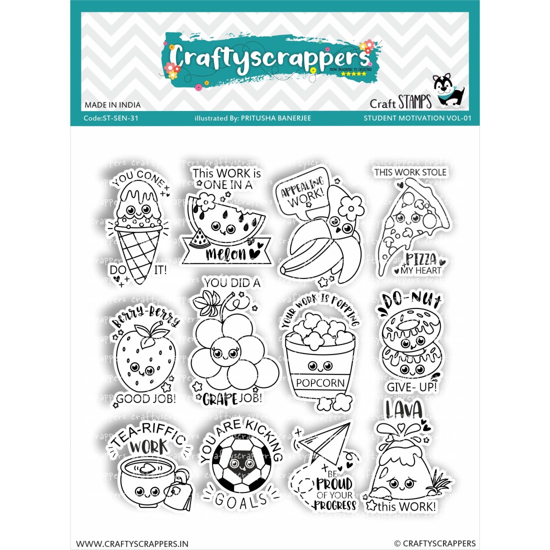 Craftyscrappers Stamps- STUDENT MOTIVATION VOL-01