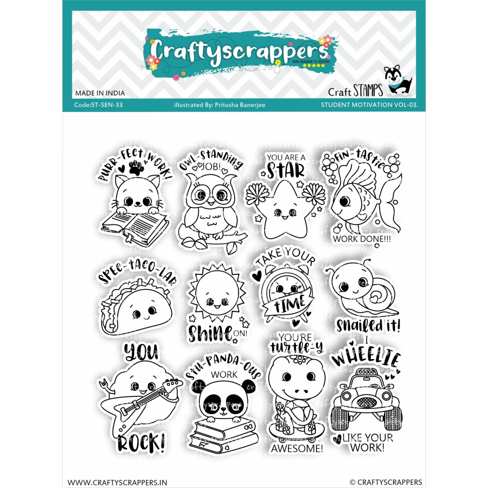 Craftyscrappers Stamps- STUDENT MOTIVATION VOL-03