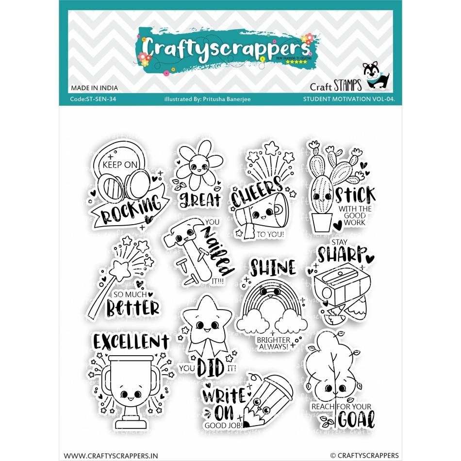 Craftyscrappers Stamps- STUDENT MOTIVATION VOL-04