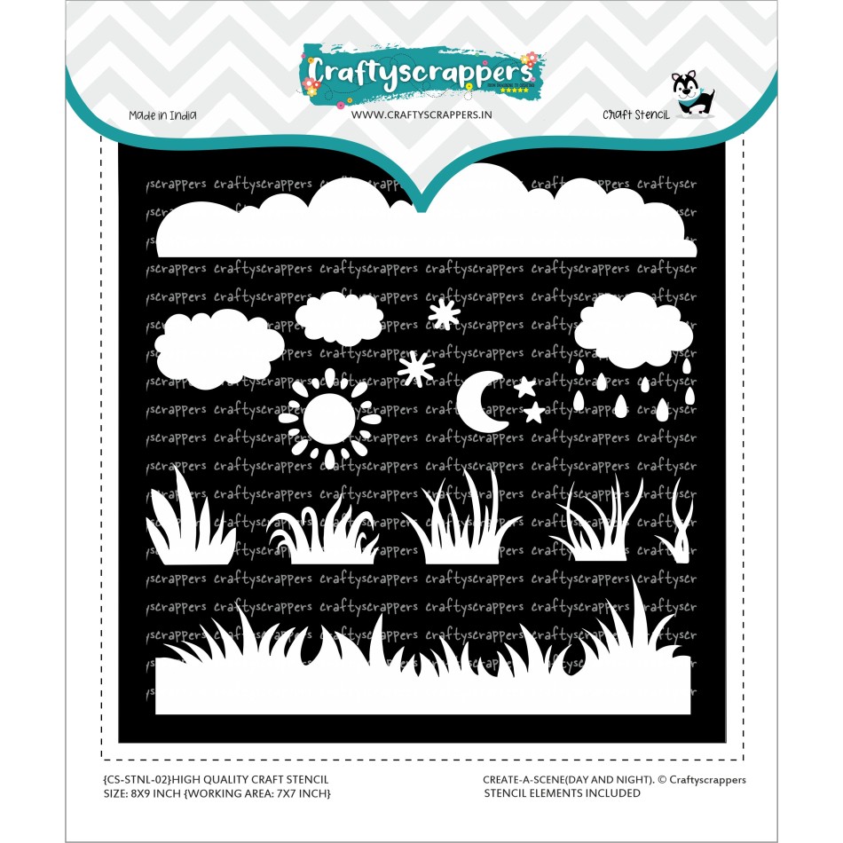 Craftyscrappers BIG Stencil- DAY AND NIGHT