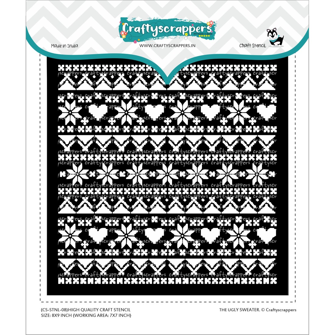 Craftyscrappers BIG Stencil- THE UGLY SWEATER