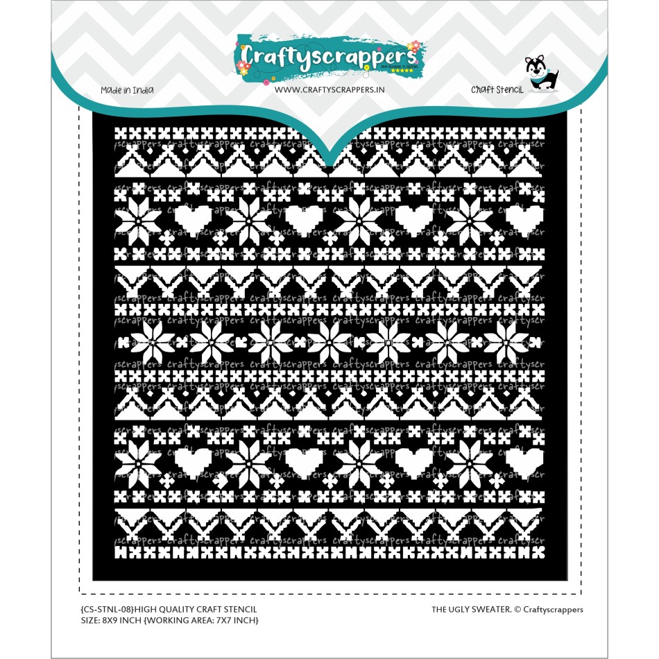 Craftyscrappers BIG Stencil- THE UGLY SWEATER