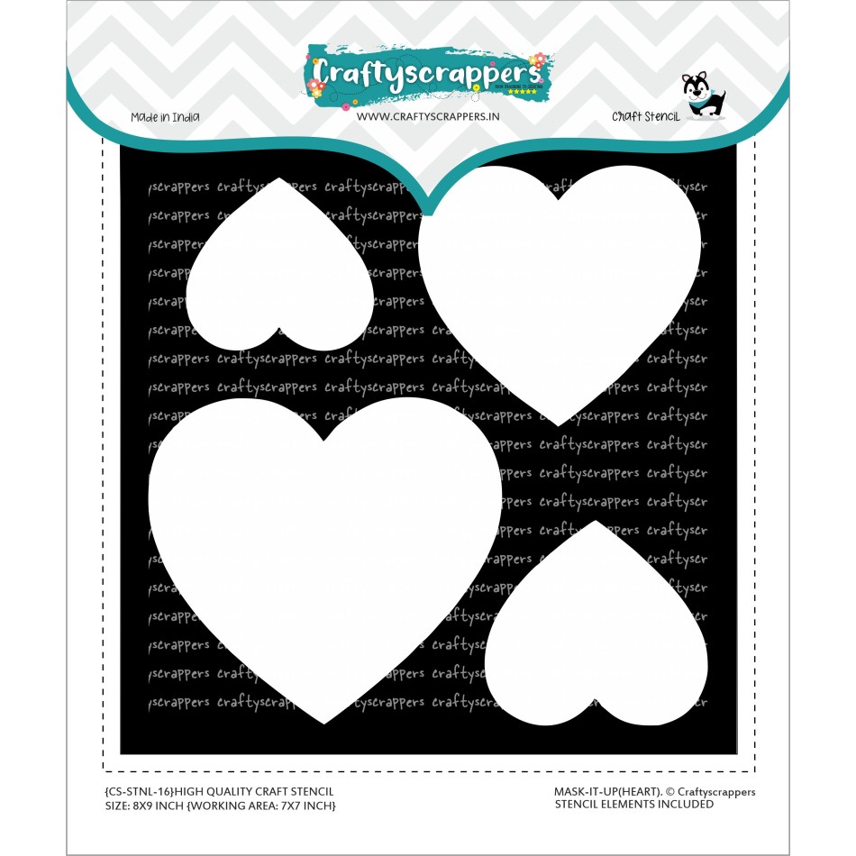 Craftyscrappers BIG Stencil- MASK-IT-UP-HEART