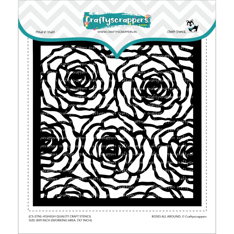 Craftyscrappers BIG Stencil- ROSES ALL AROUND