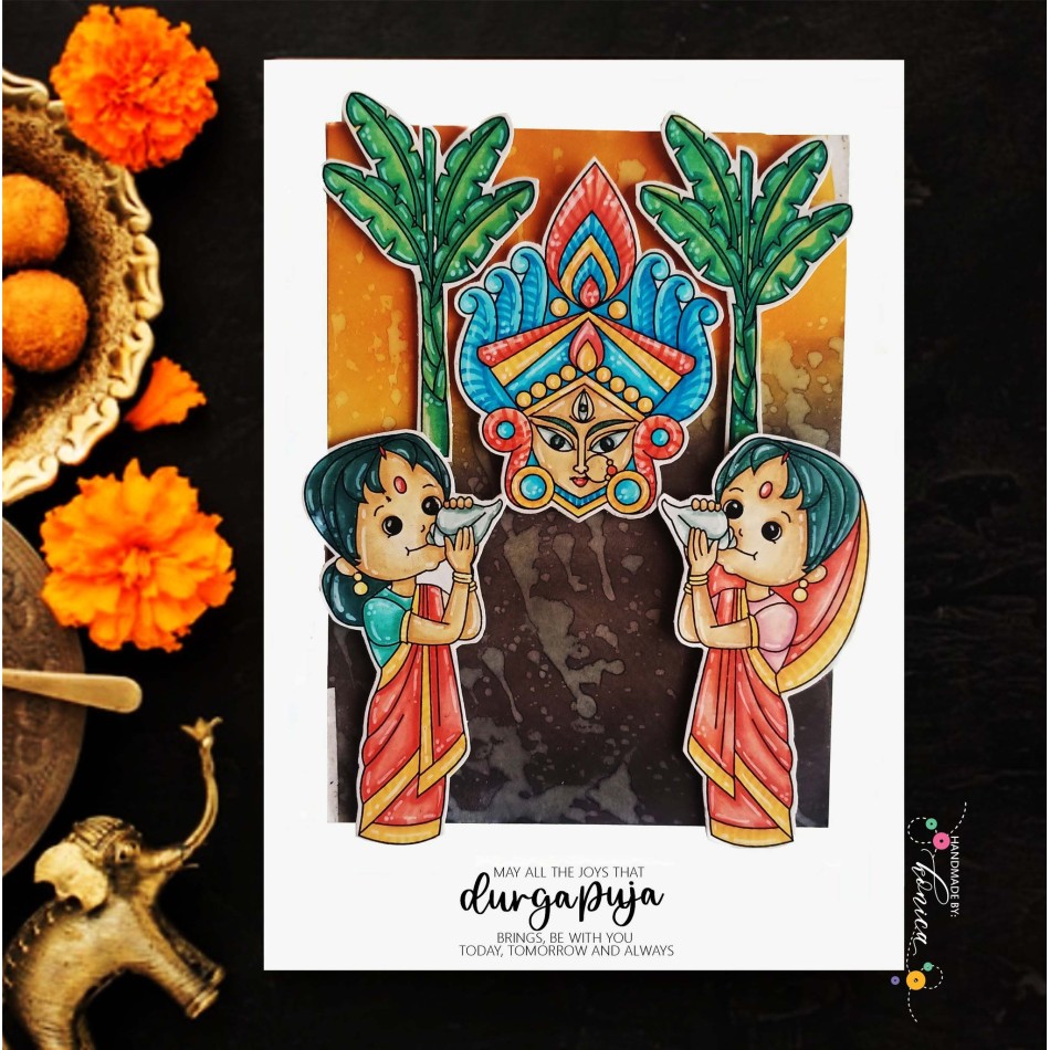 Craftyscrappers Stamps- DURGA PUJA