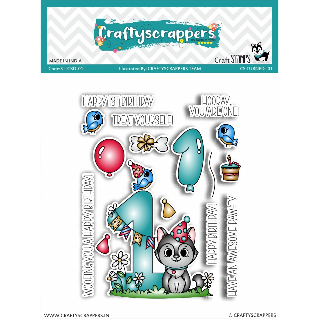 Craftyscrappers Stamps- CS TURNED 01