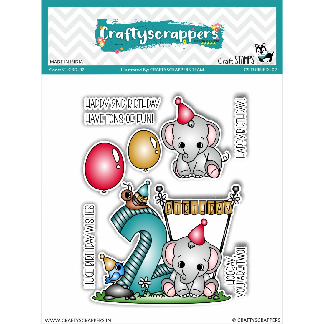 Craftyscrappers Stamps- CS TURNED 02