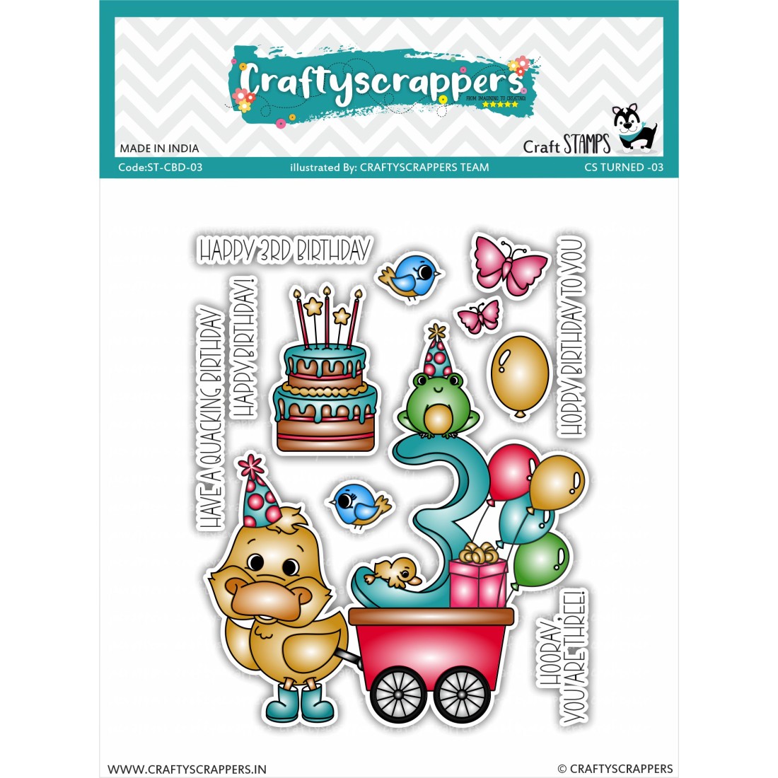 Craftyscrappers Stamps- CS TURNED 03